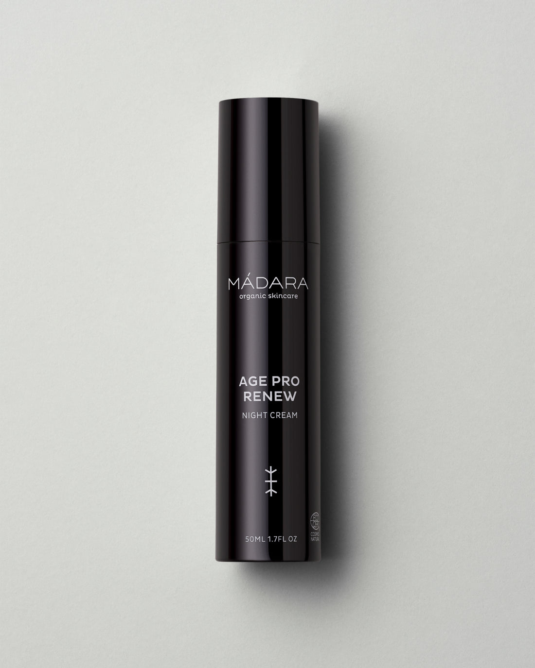 MÁDARA Organic Skincare age pro night cream A3335 face cream product photo on plain background.